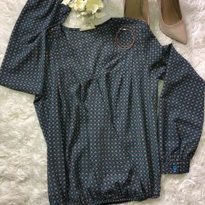 Textured Blouse green and natural tones